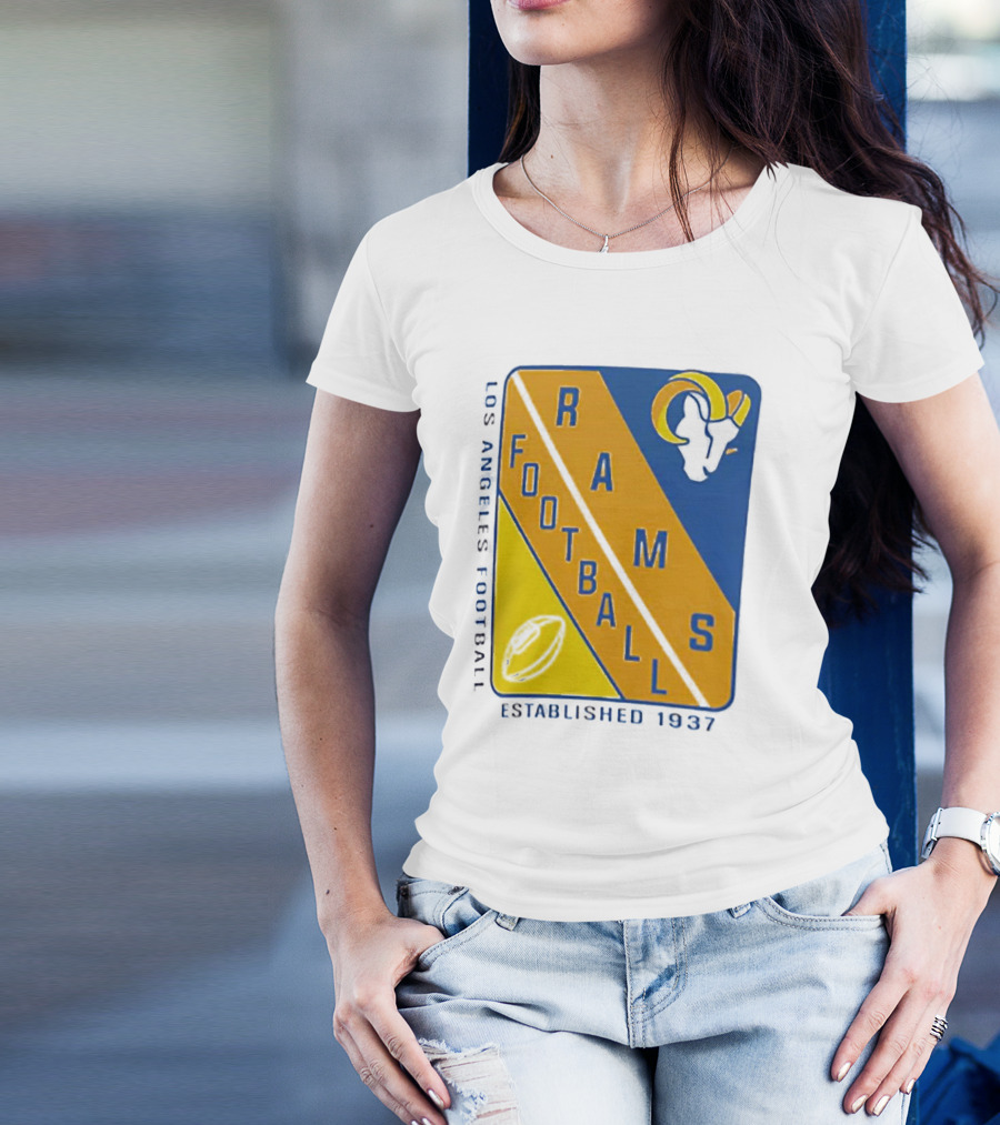 Established 1937 Los Angeles Football Rams Starter Shield Footballs T-Shirt