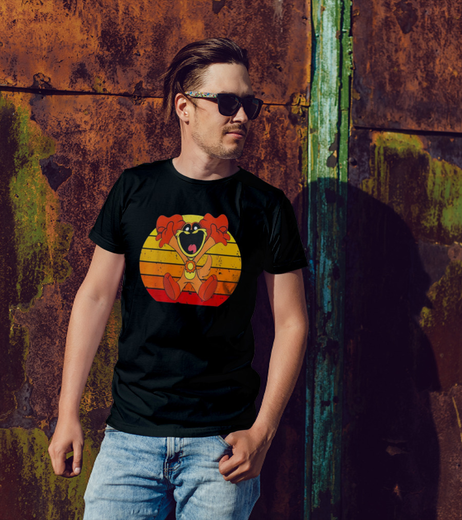 Funny Vintage Smiling Critters Catnap Dogday Lover Retro Sunset T-Shirt