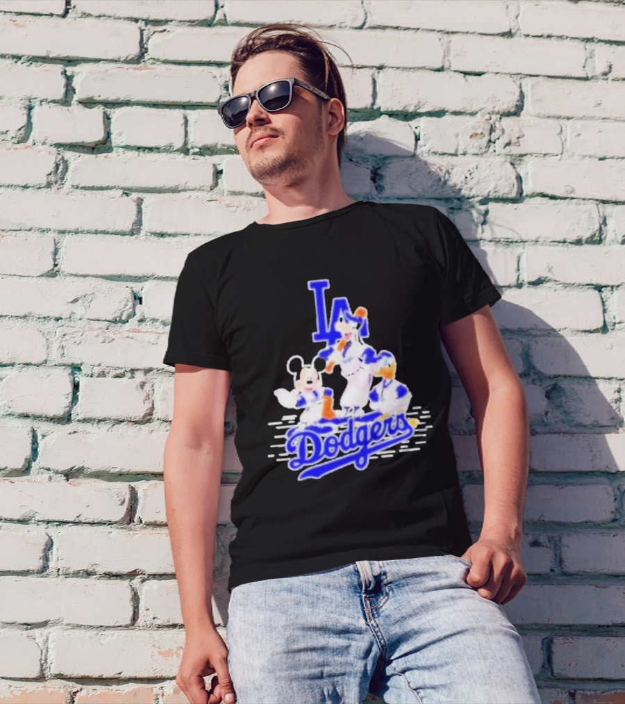 LA Dodgers Mickey And Friends Disney Baseball T-Shirt