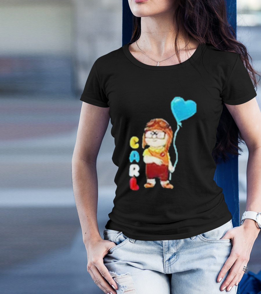 Disney Pixar Up Carl Holding Heart Balloon Couples T-Shirt