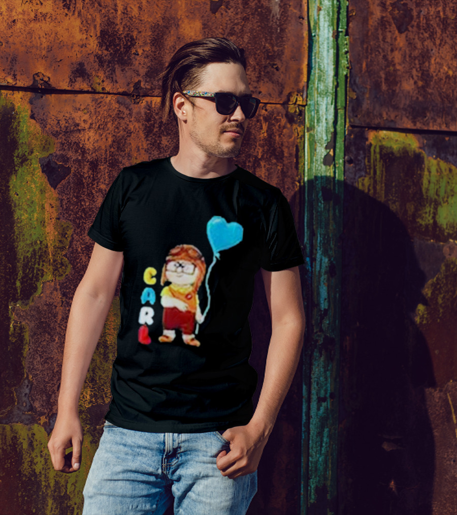 Disney Pixar Up Carl Holding Heart Balloon Couples T-Shirt