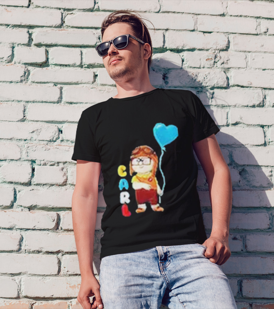 Disney Pixar Up Carl Holding Heart Balloon Couples T-Shirt