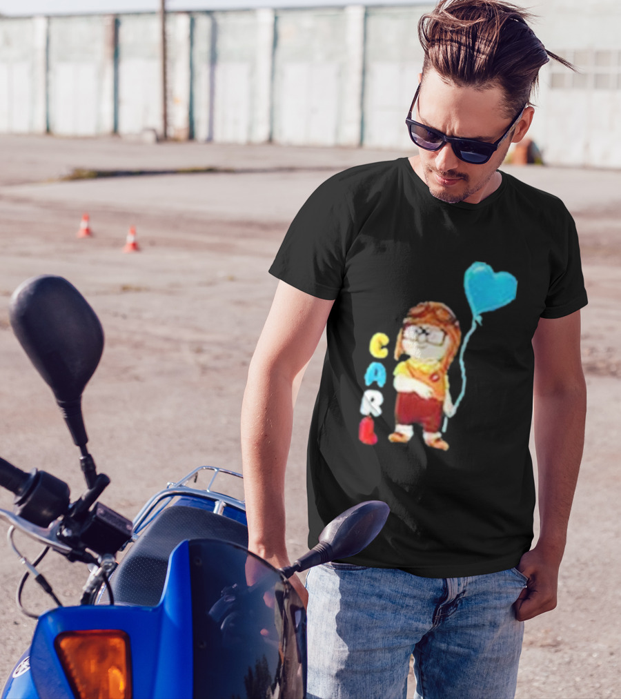 Disney Pixar Up Carl Holding Heart Balloon Couples T-Shirt