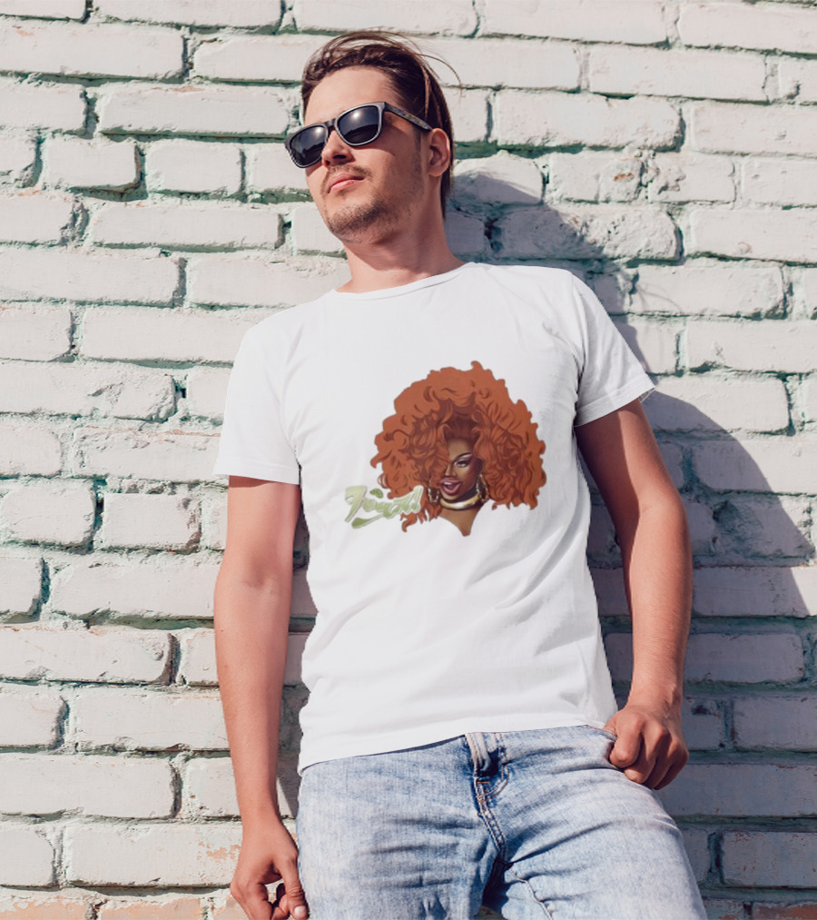 Drag Queen Sunami Foam Iconic Curly Hair T-Shirt