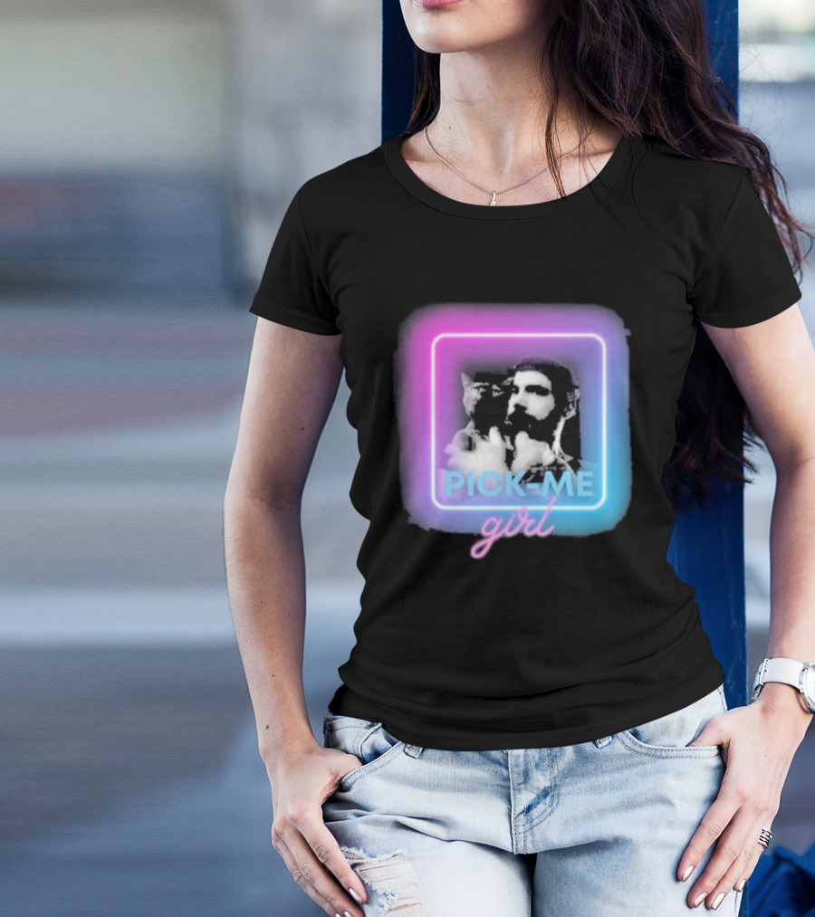 Pick Me Girl Neon Cat Square T-Shirt
