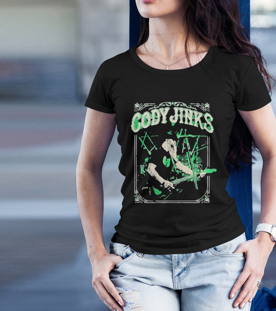 Cody Jinks March 2024 Tour Shirt Musician With Green Guitar T-Shirt