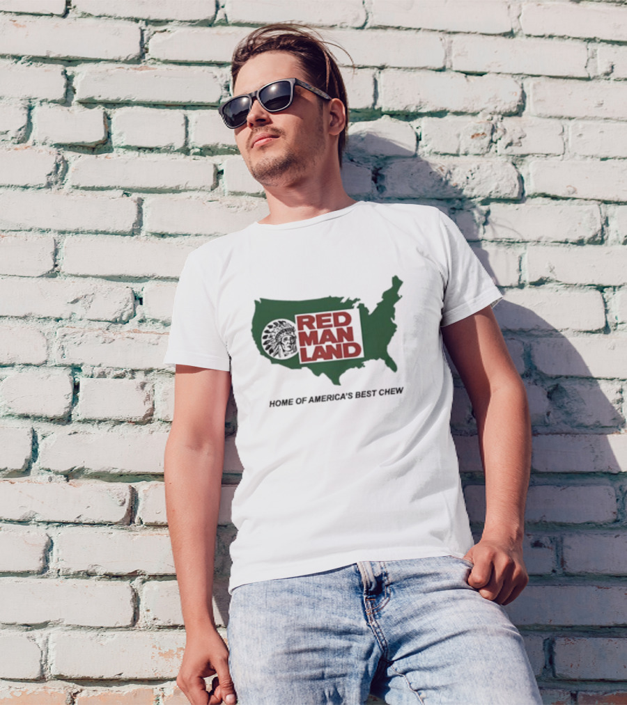 Red Man Land Home Of America's Best Chew Map Image T-Shirt