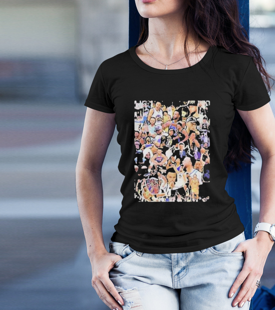 Happy Birthday Stephen Curry Basketball Court Emotions Collage T-Shirt