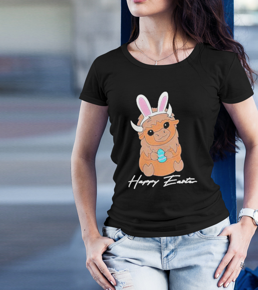 Happy Easter Buffalo Bunny With Ears And Egg T-Shirt