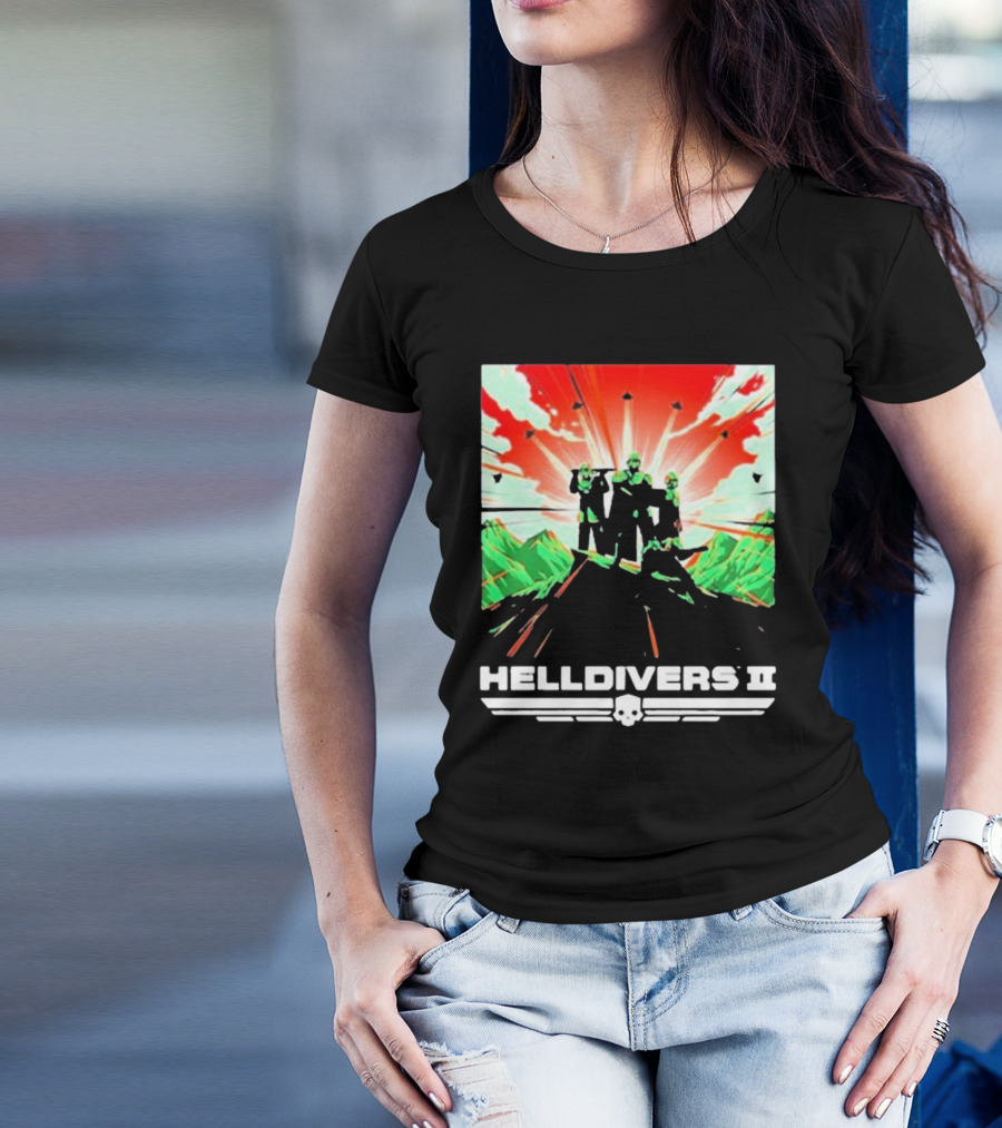 HELLDIVERS II Colorful Video Game Artwork T-Shirt