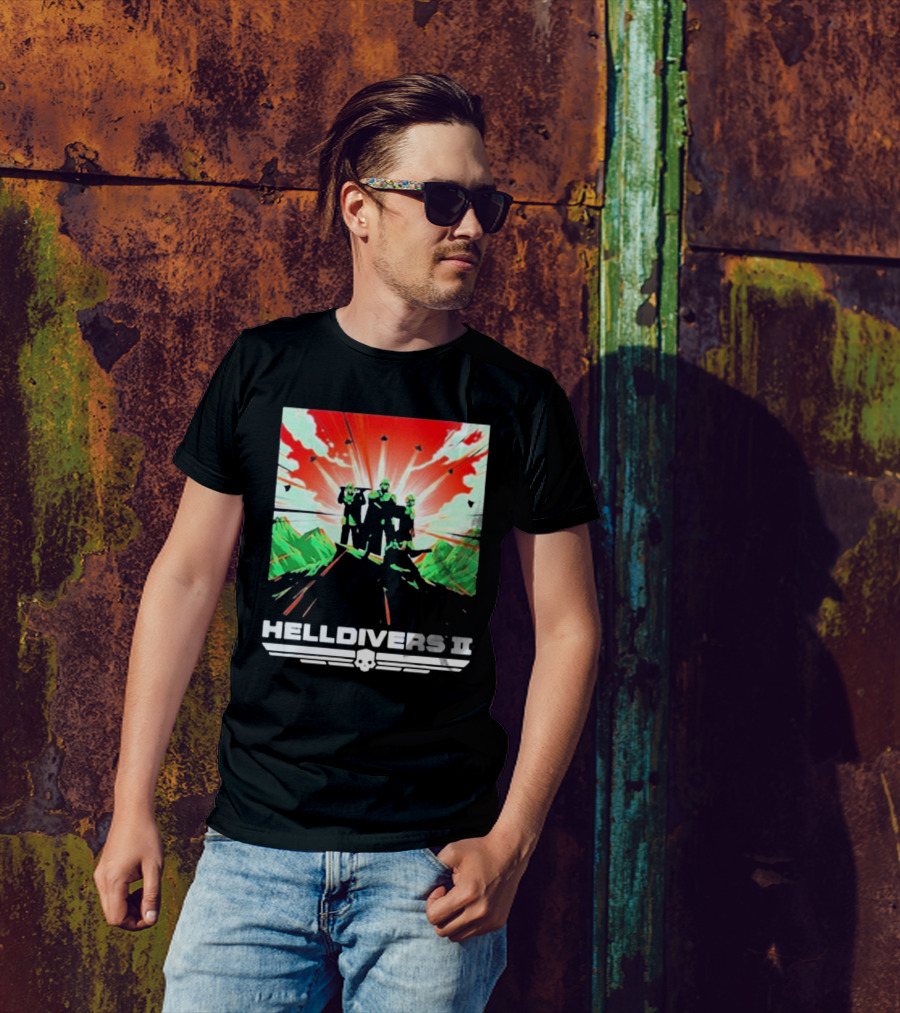HELLDIVERS II Colorful Video Game Artwork T-Shirt
