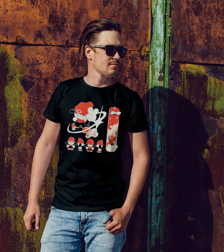 Hip Hop Dog Bryson McBee Roller Skating Skateboard Red Hat T-Shirt