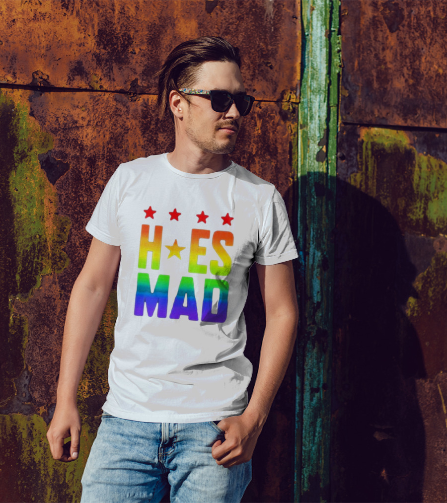 Hoes Mad Rainbow Stars Pride T-Shirt