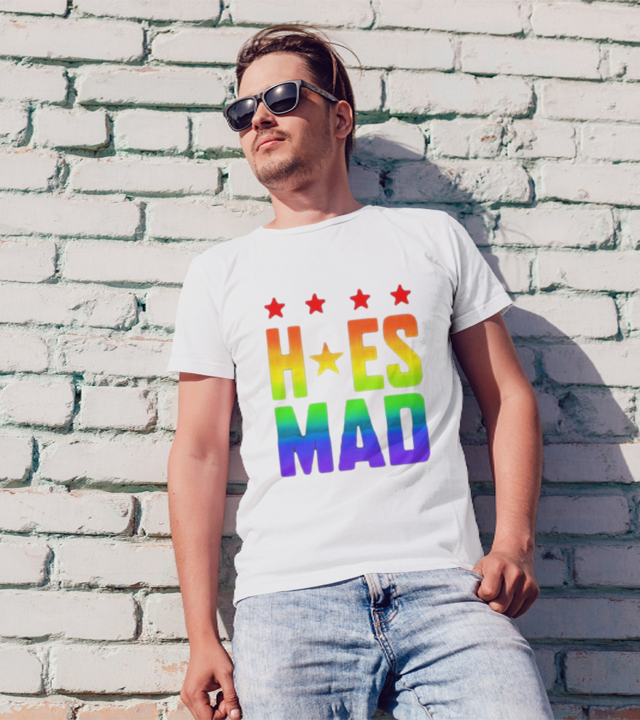 Hoes Mad Rainbow Stars Pride T-Shirt