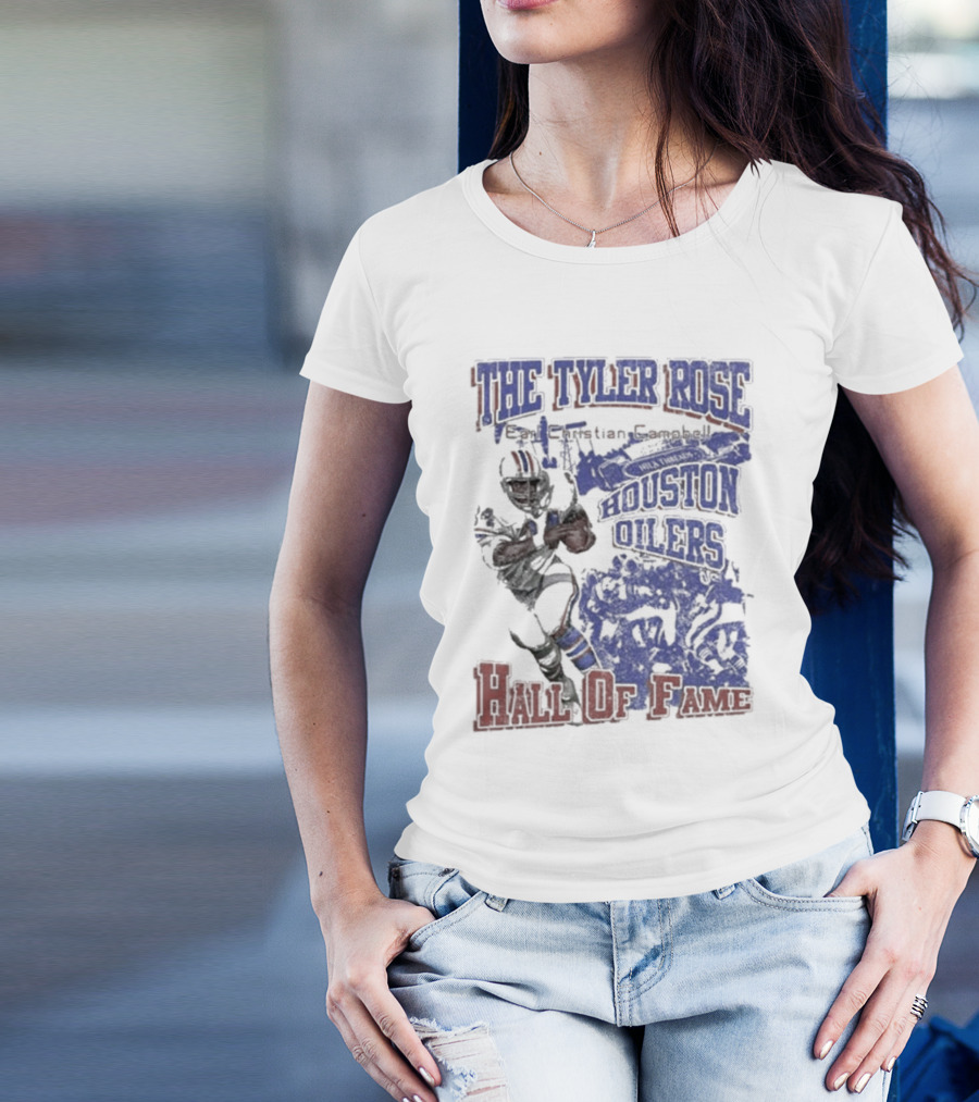 The Tyler Rose Earl Christian Campbell Houston Oilers Hall Of Fame T-Shirt