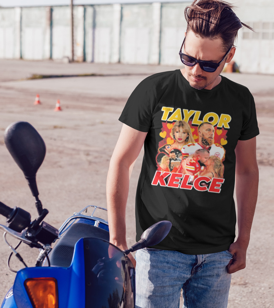 Taylor Kelce Football Love Hearts Chiefs Player Blonde Woman T-Shirt