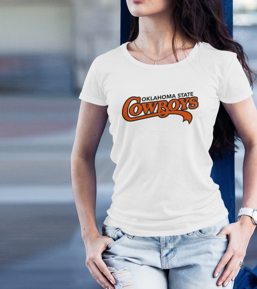 Oklahoma State Cowboys Stylized Orange Text T-Shirt