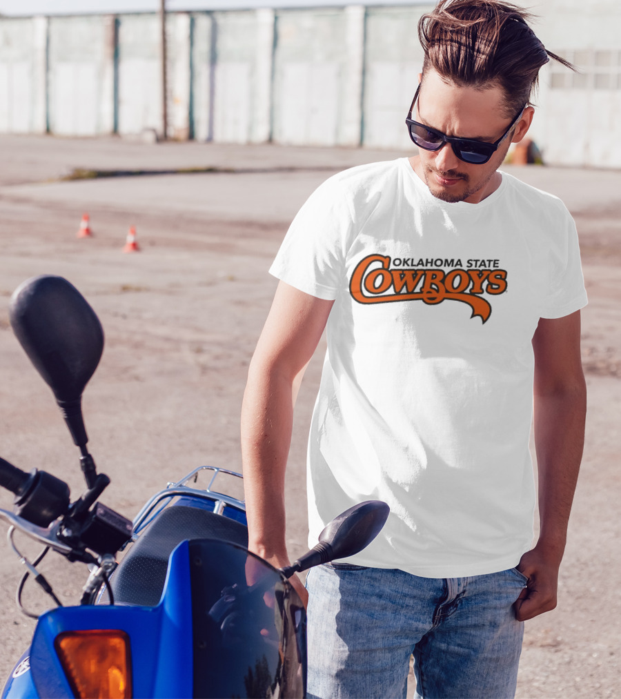 Oklahoma State Cowboys Stylized Orange Text T-Shirt