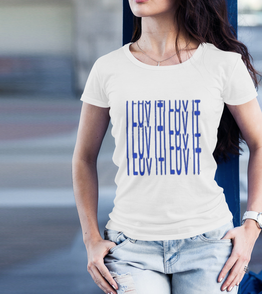 I Luv It Repeat Blue Text T-Shirt