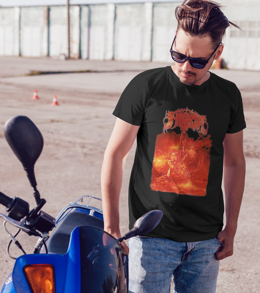 Immortal Damned In Black Fiery Red Scene T-Shirt