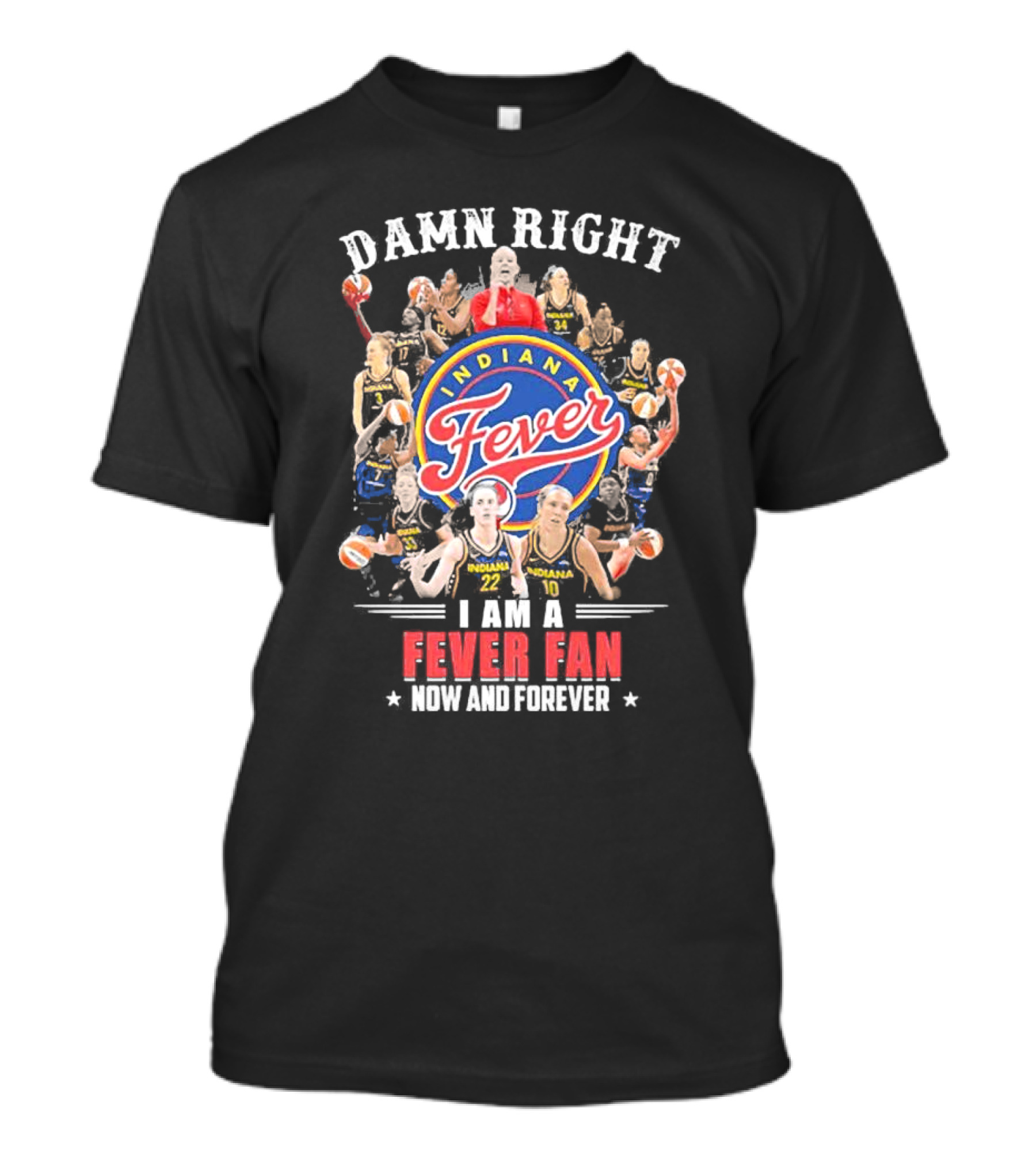 Damn Right Indiana Fever Fan Now And Forever T-Shirt