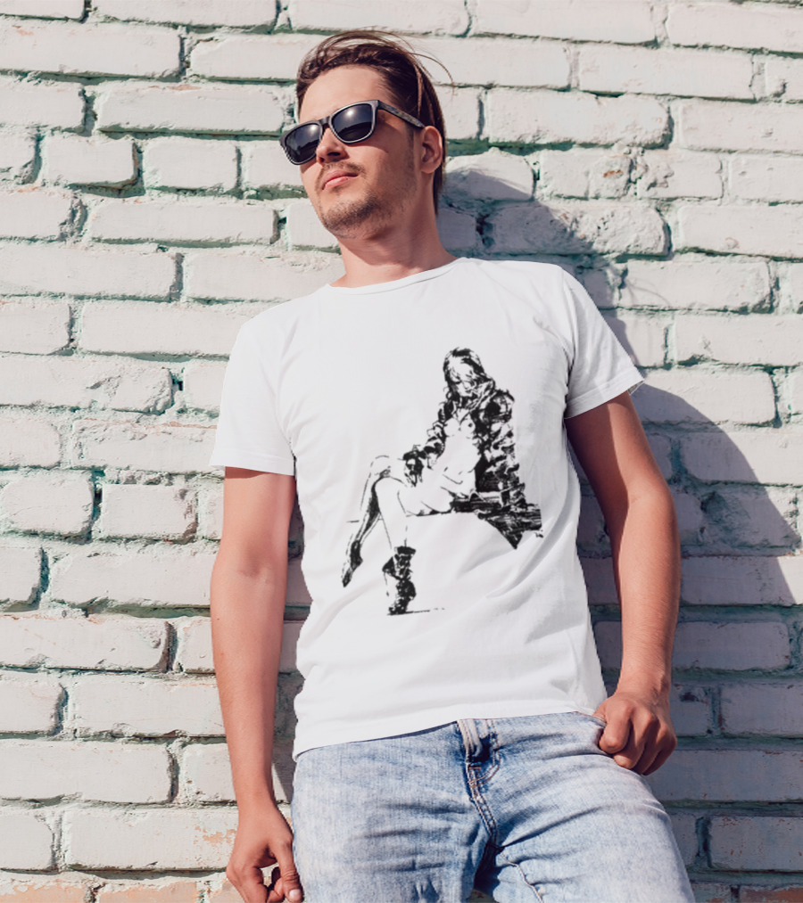 Espionagevr Store Big Sniper Mysterious Figure In Long Coat And Boots T-Shirt