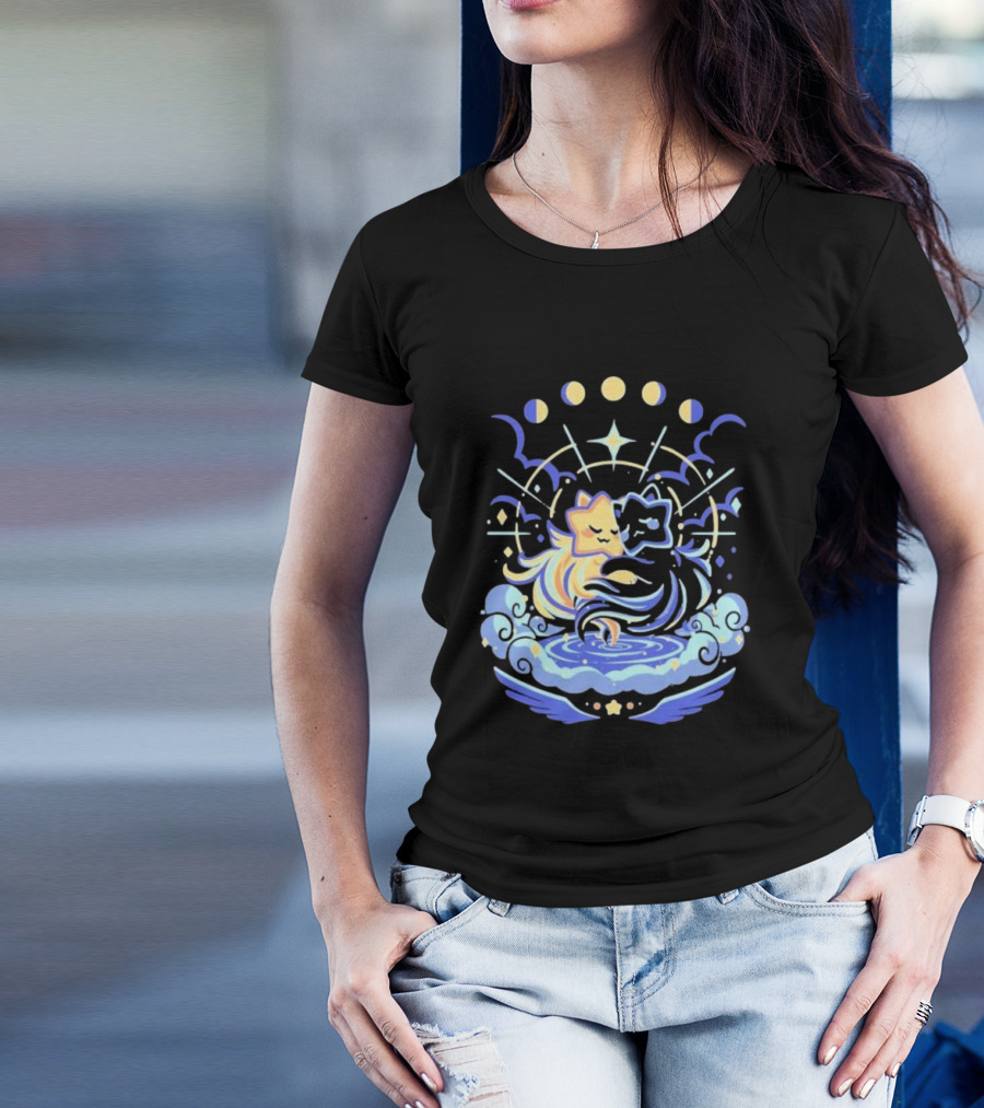 Wishing Stars Miski Celestial Phases Astral Embrace T-Shirt