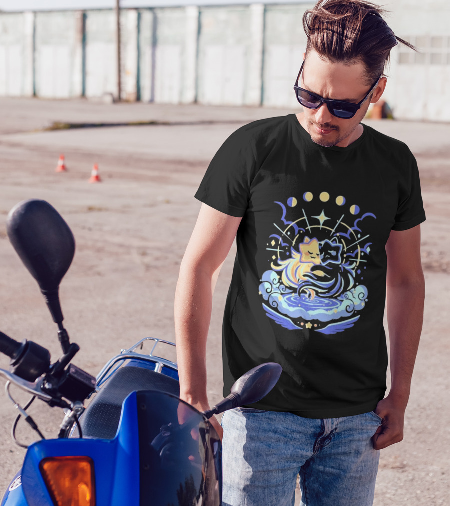 Wishing Stars Miski Celestial Phases Astral Embrace T-Shirt