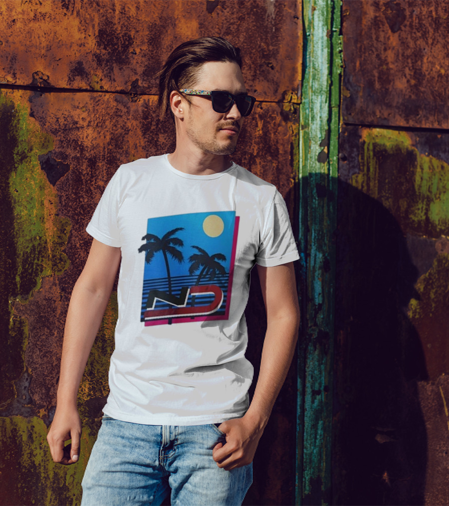 ND Natalie Decker Sunshine Season Palm Trees Moonlit Vibes T-Shirt