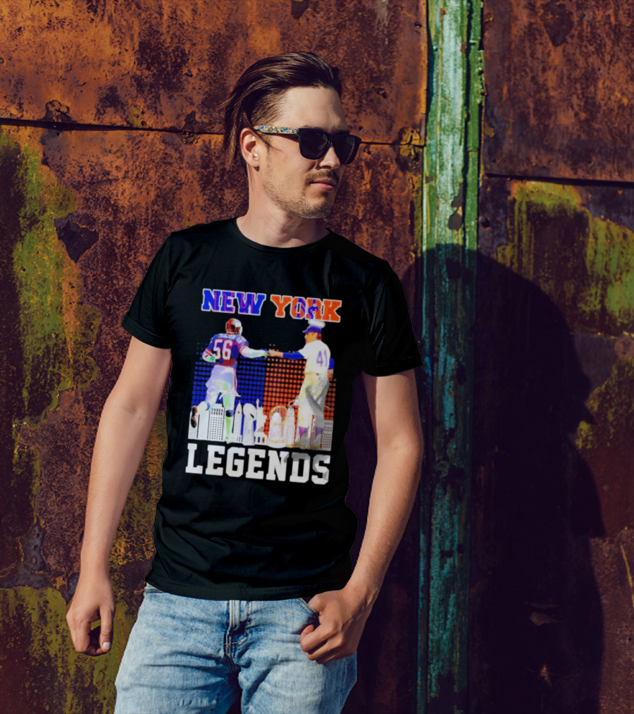 New York Lawrence Taylor Tom Seaver Legends Signatures T-Shirt