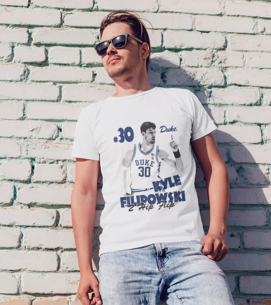 Kyle Filipowski Duke #30 2 Hip Flip T-Shirt