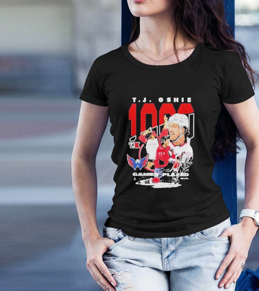 T.J. Oshie 1000 Games Played Washington Capitals TJ1k T-Shirt