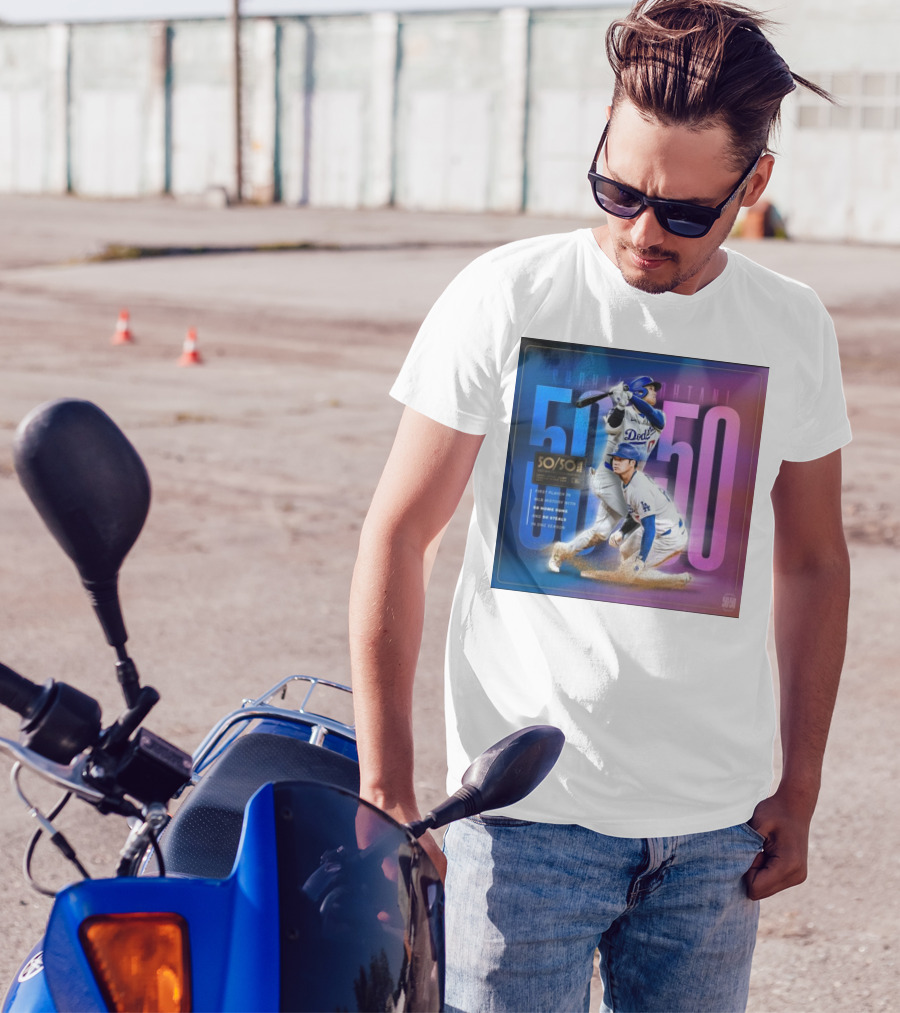 Shohei Ohtani 50/50 First Player MLB History 50 Home Runs And Steals Dodgers T-Shirt