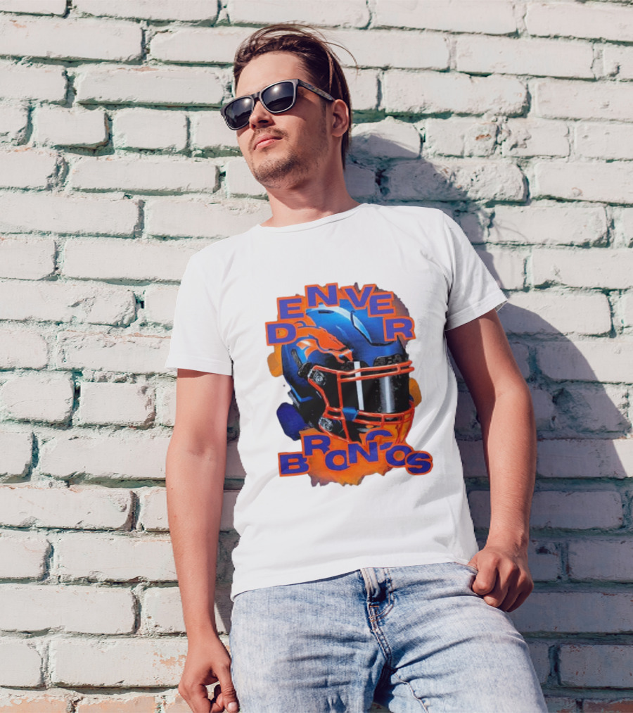 Denver Broncos Helmet Team Sports T-Shirt