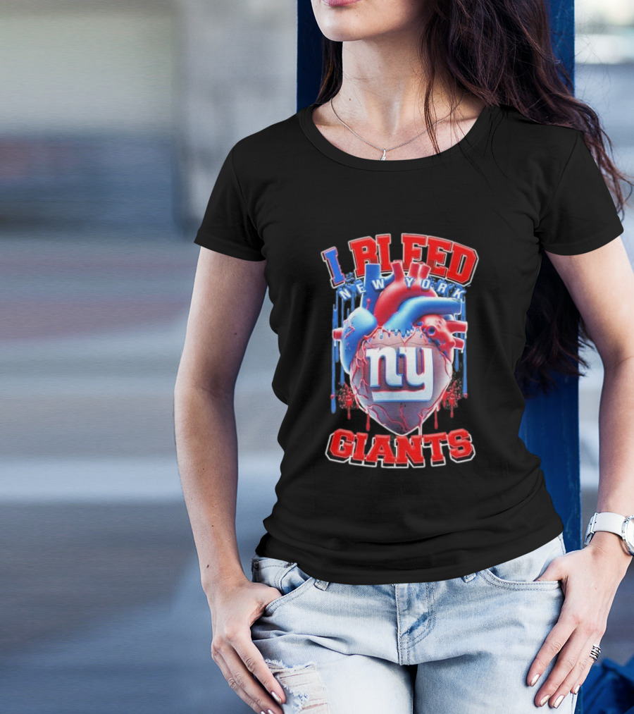 I Bleed New York Giants Ny Heart T-Shirt
