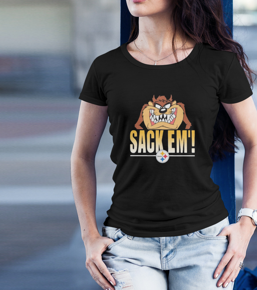 Looney Tunes Taz Sack Em’ Pittsburgh Steelers NFL T-Shirt