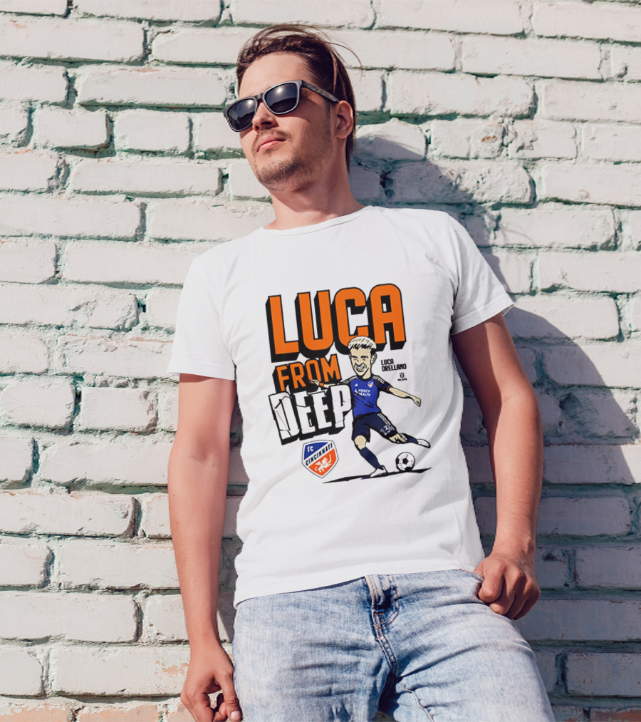 Luca Orellano FC Cincinnati From Deep Soccer Player Action Image T-Shirt