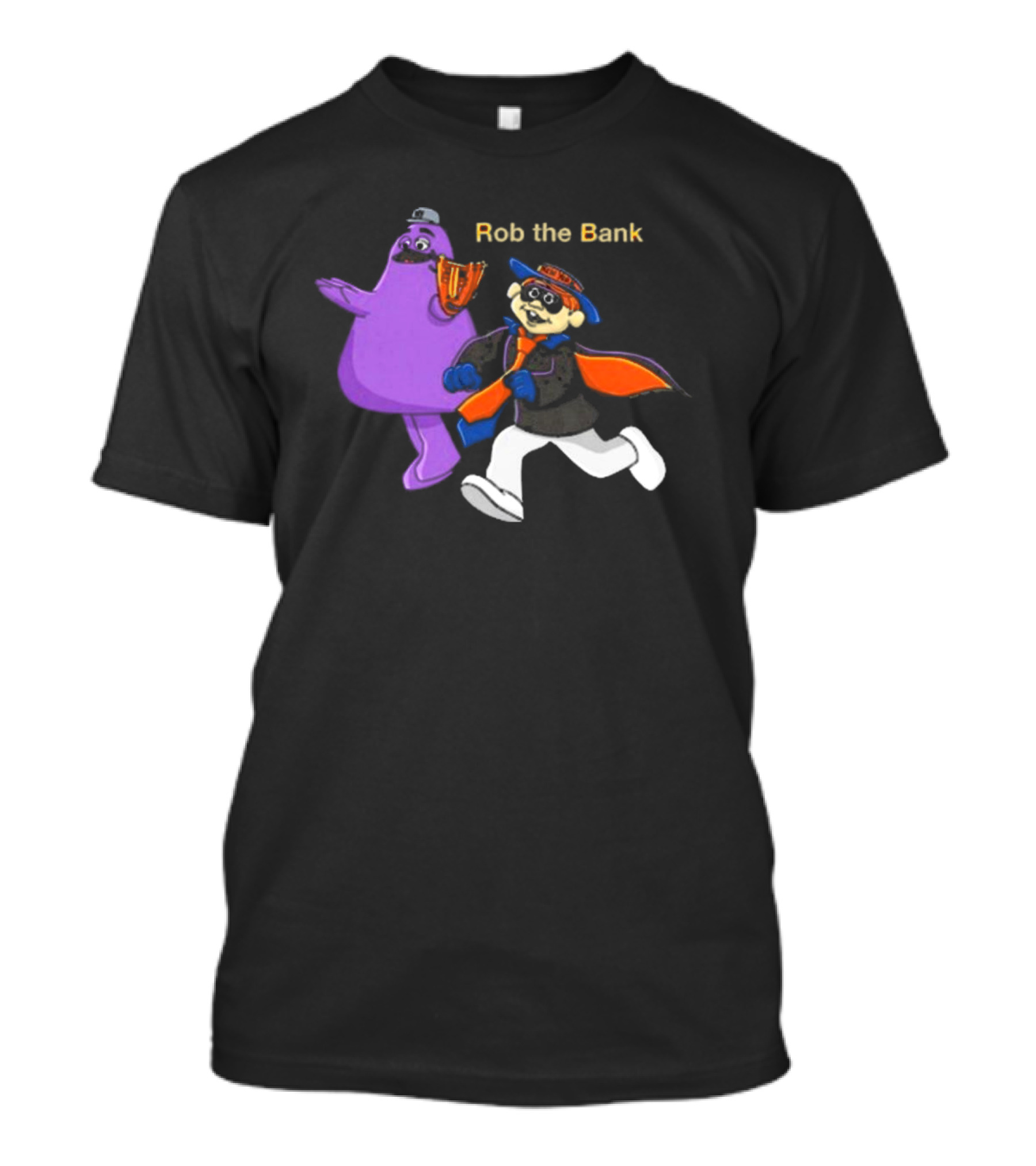 Rob The Bank With Purple Character Duo In New York T-Shirt
