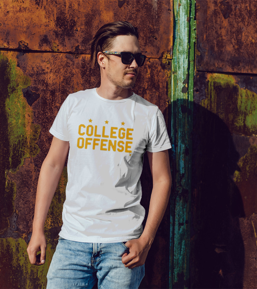 College Offense Yellow Stars Shane Peacher T-Shirt
