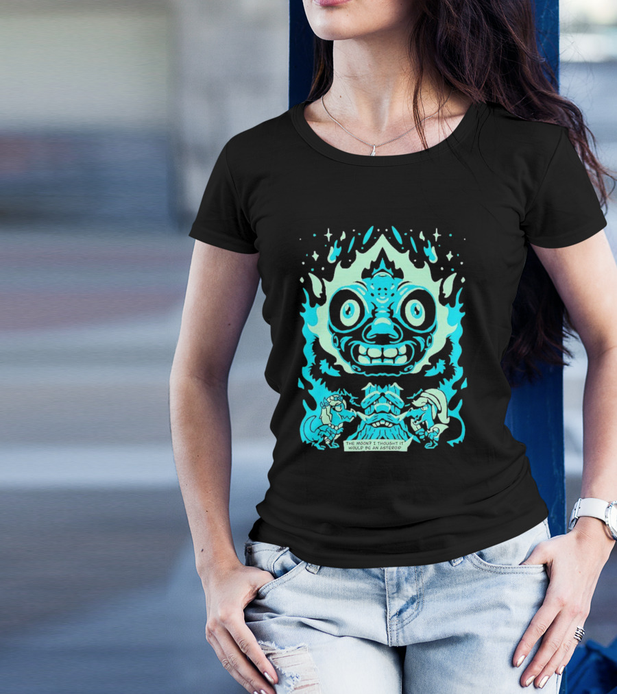 Dinosaur Link And Zelda With Majora's Mask Moon The Moon? I Thought It Would Be An Asteroid T-Shirt