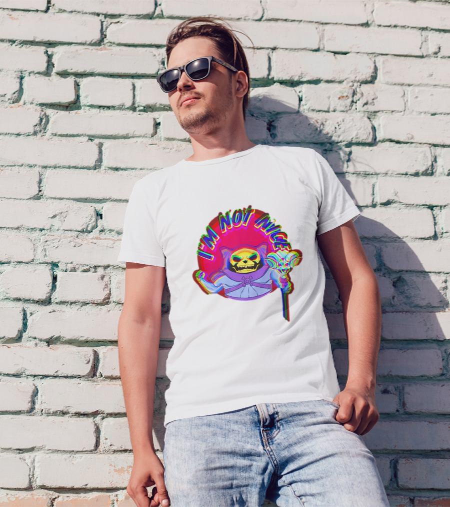 I'm Not Nice Glitch Skull Staff Villain T-Shirt
