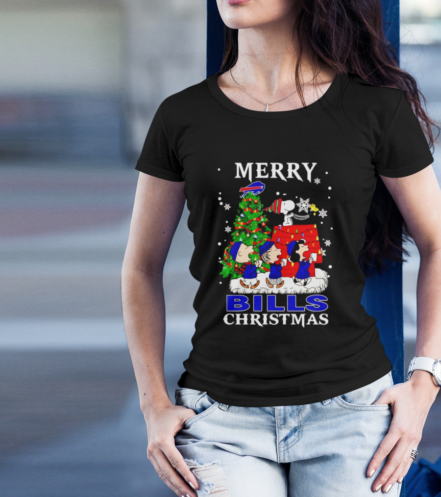 Merry Bills Christmas Peanuts Buffalo Bills T-Shirt