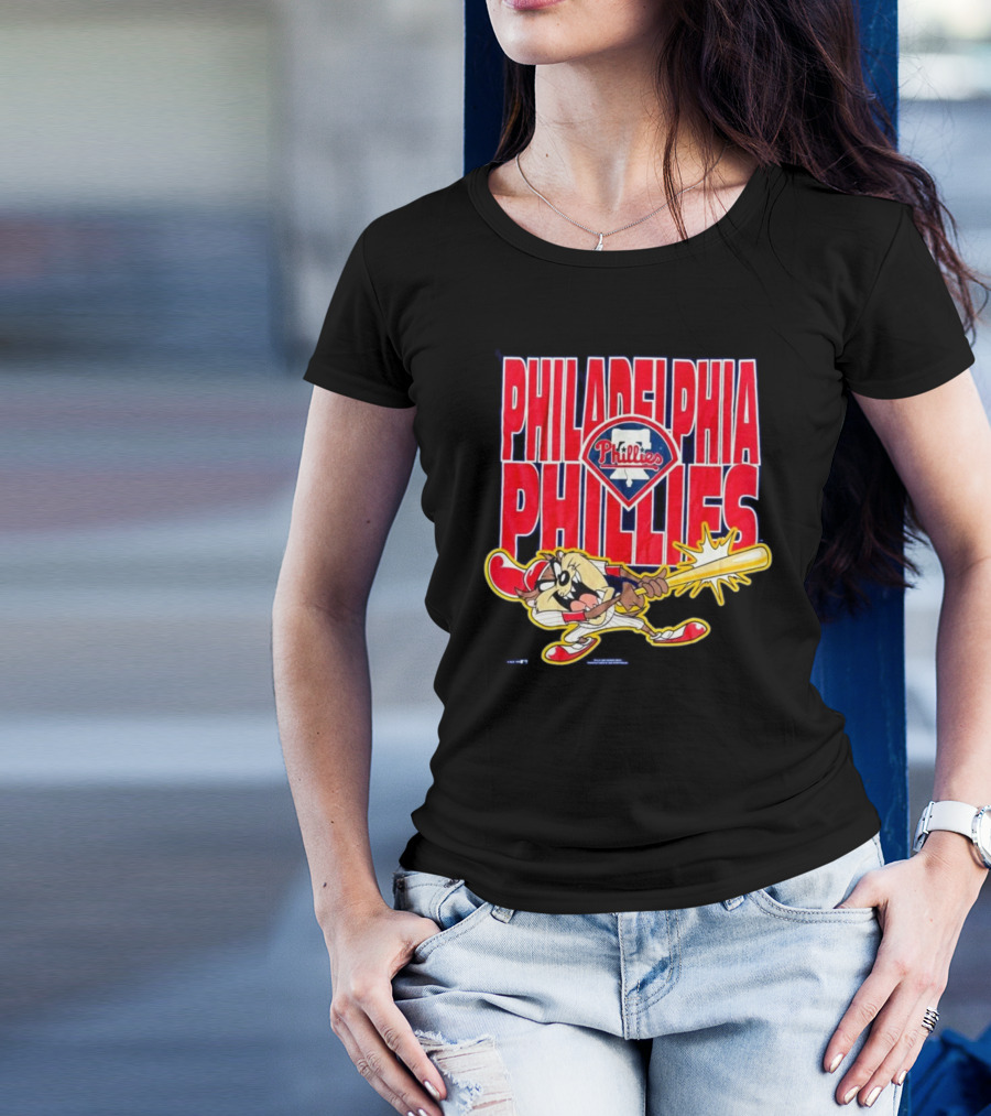 Philadelphia Phillies Tasmanian Devil Taz MLB 1995 Jersey T-Shirt