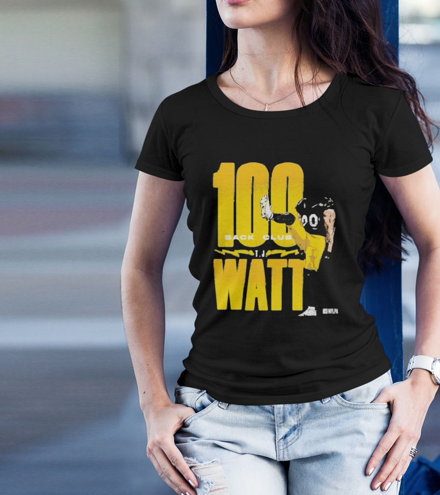 Pittsburgh Steelers T.J. Watt 100 Sack Club NFLPA T-Shirt
