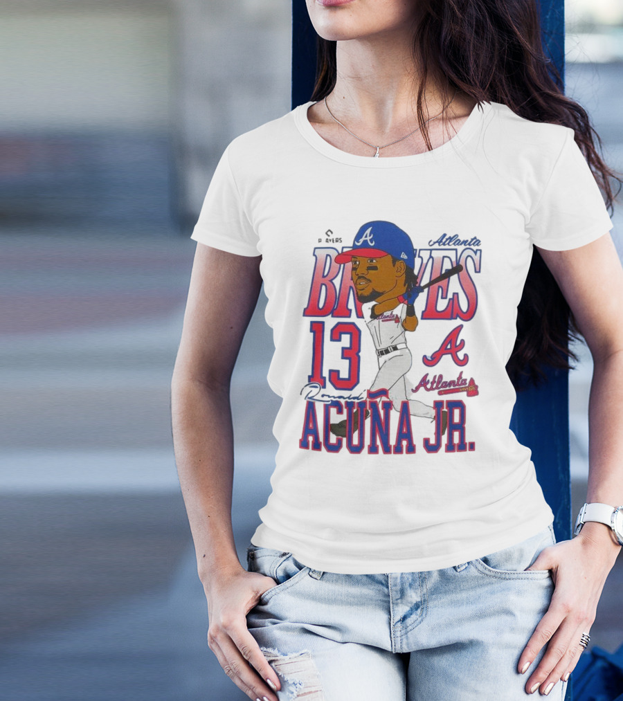 Atlanta Braves Ronald Acuña Jr. Caricature 13 Atlanta Baseball T-Shirt