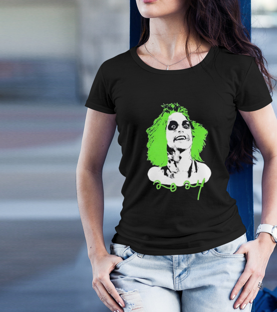 Beetlejuice Eyeliner Green Hair T-Shirt