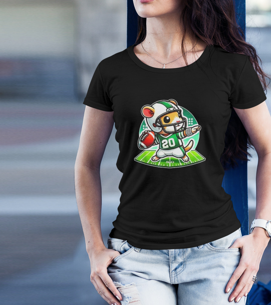 Cute Gerbil Football Quarterback Team Player T-Shirt