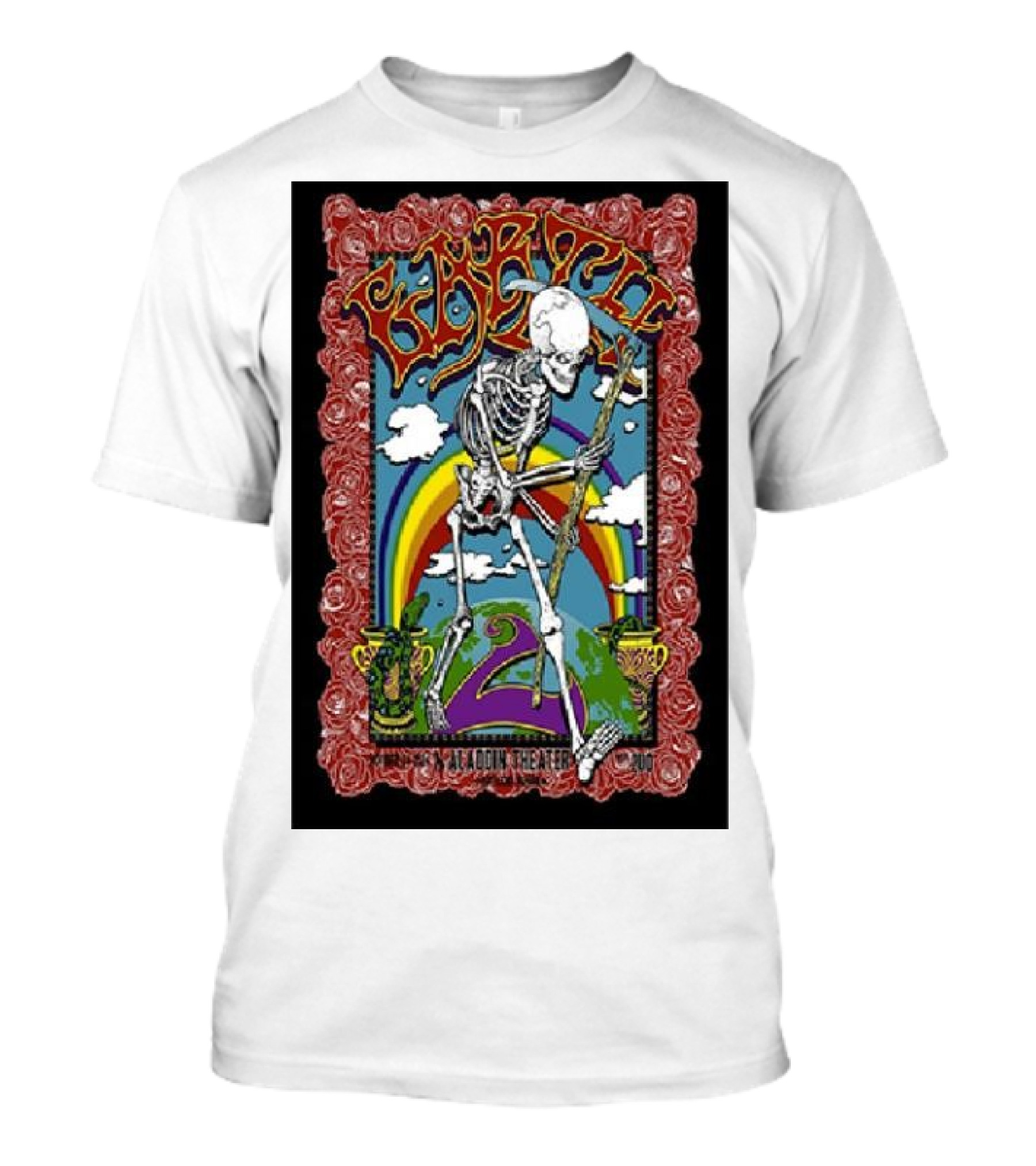 Earth Skeleton Rainbow Roses Aladdin Theater Portland OR October 24 T-Shirt