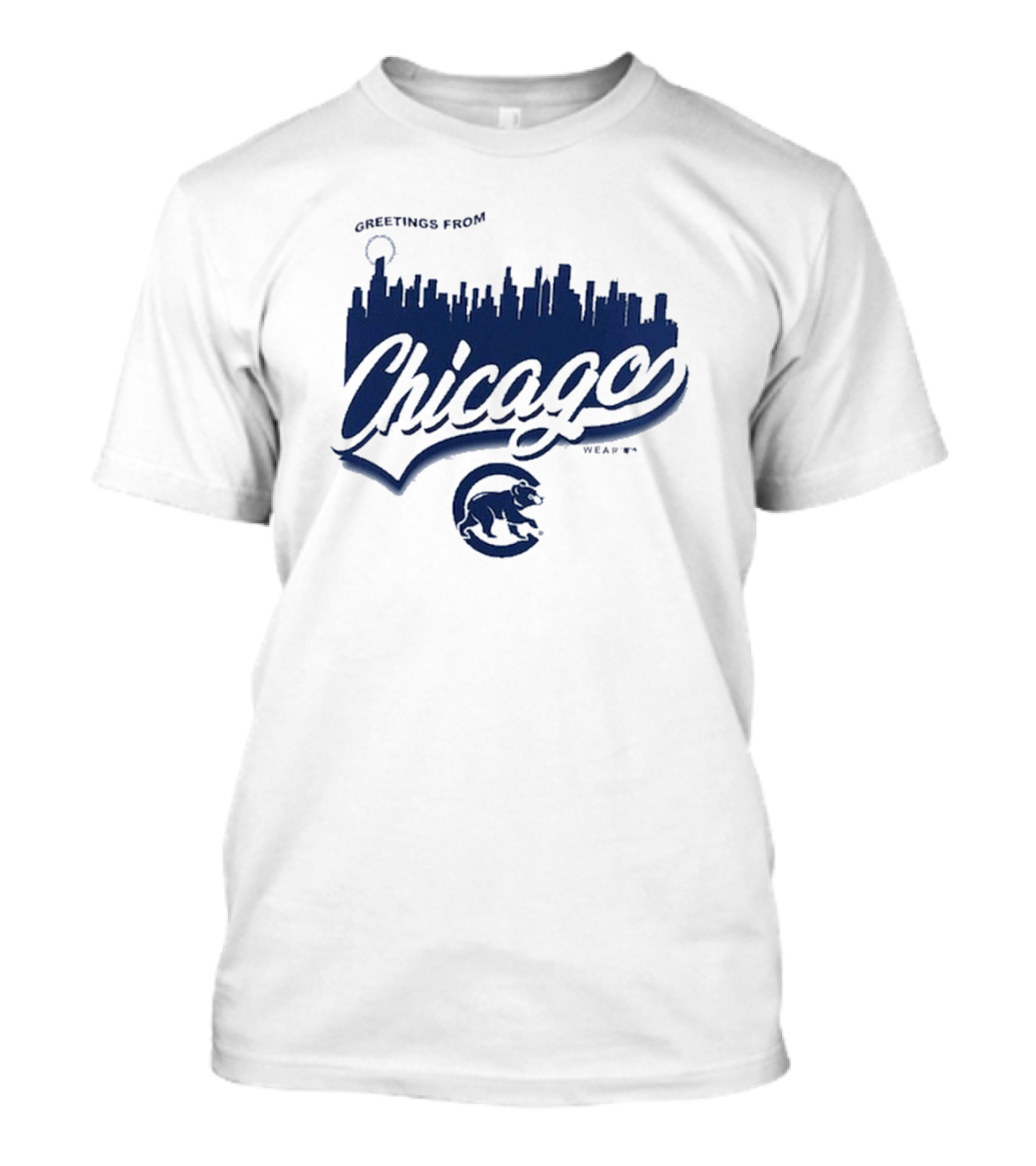 Greetings From Chicago Cubs Skyline T-Shirt