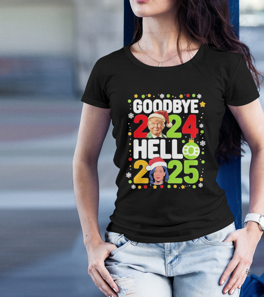 Goodbye Trump 2024 Hello 2025 Christmas Kamala Eve T-Shirt